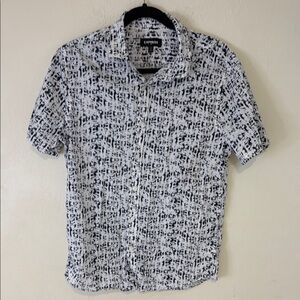 Express Casual Black and White Button Down Shirt